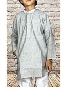 Kurta garçon pas cher Gris clair  - 1 2