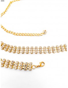 ceinture chaine strass doré  - 1 2