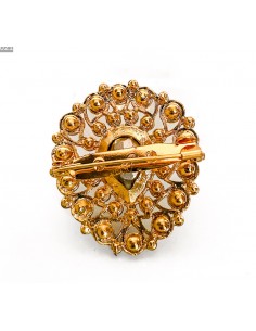 broche fantaisie doré et ambre  - 1 2
