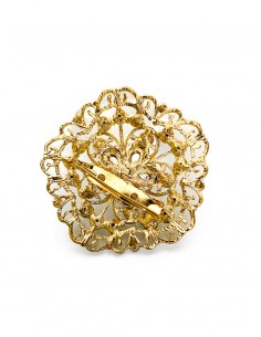 broche fantaisie fleur doré  - 1 2