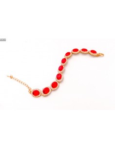 Bracelets strass et pierres rouge et doré  - 1 2
