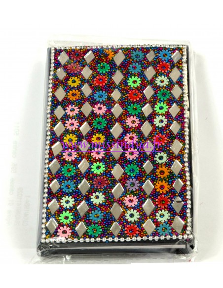Carnet Pailleté noir grand Bazar indien