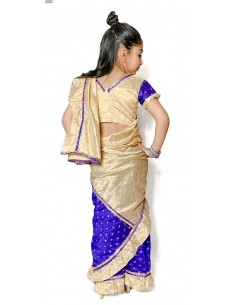 Sari fille enfant prêt à porter violet  - 1 2