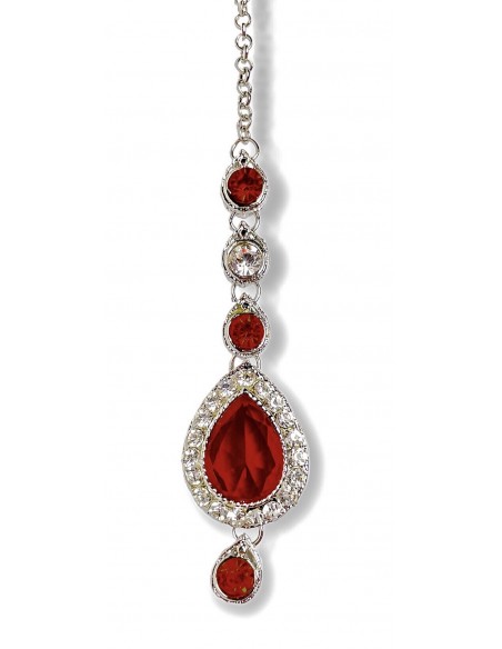 Maag Tikka Bijoux Front Argenté & Rouge Bordeau  - 1