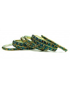 Bangles Perlé Doré et Vert 2