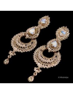 copy of Boucles d'oreilles indienne strass dorée  - 1