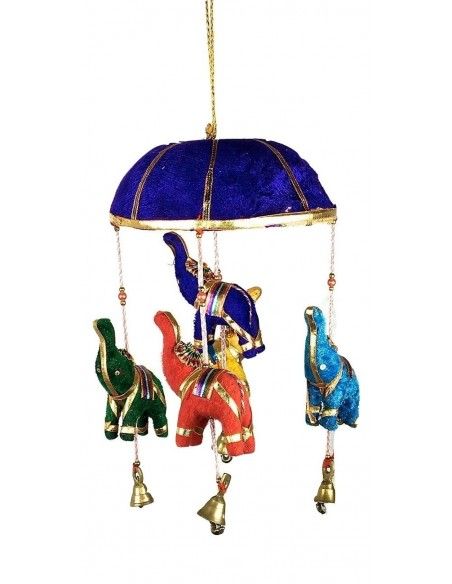 SUSPENSION MOBILE INDIEN ELEPHANT Violet Bazar indien