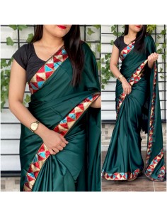 Sari indien anikta Vert saree Bollywood soie  - 1