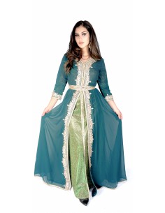 Caftan vert Robe oriental Kaftan moderne  - 1
