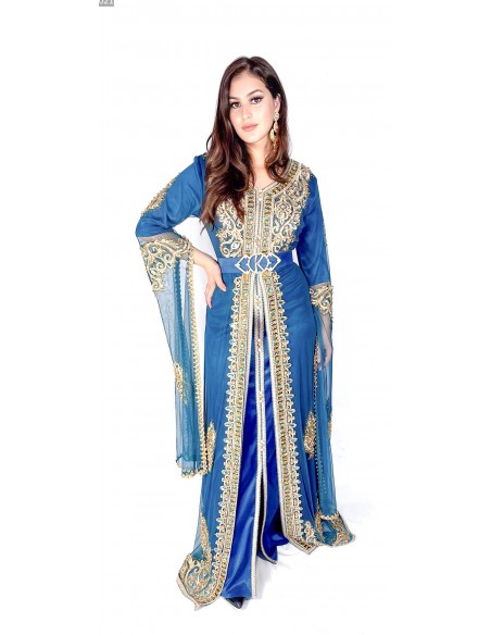 Caftan Bleu robe oriental Kaftan moderne chic  - 1