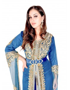 Caftan Bleu robe oriental Kaftan moderne chic  - 1 2