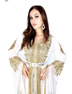 Caftan Blanc robe oriental Kaftan moderne chic  - 1 2