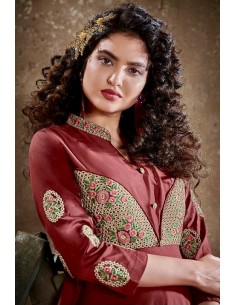 Robe de Soirée Princesse Longue Rouge vardan  - 1 2