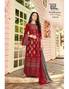 Tunique robe indienne longue Kurti walkway Rouge  - 1