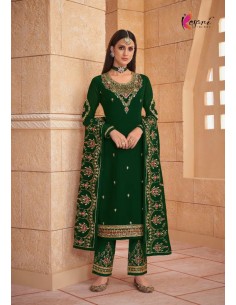 Robe indienne salwar kameez churidar anarkali Ziza Vert  - 1