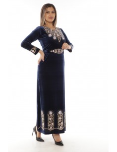Caftan Takchita velours Bleu marine RIM - 1 2