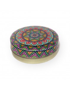 boite en métal motifs indien rouge avec savon parfumé rouge  - 2 2