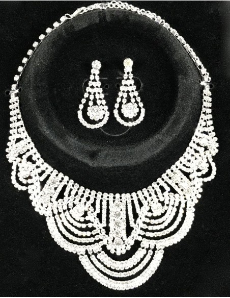 Parure Bijoux Argenté D171 Parure Bijoux indien pas cher