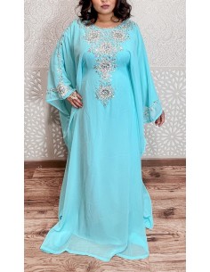 Robe Dubai farasha Bleu turquoise JV22  - 1