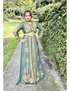 Caftan Takchita Vert Robe oriental Chic grande taille  - 2