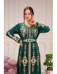 Caftan Takchita abaya Robe oriental Vert Jan22  - 1 2