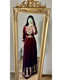Caftan Takchita velours Rouge RIM2 - 1 2