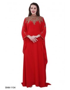 Robe Dubai farasha Rouge caftan JV22  - 1