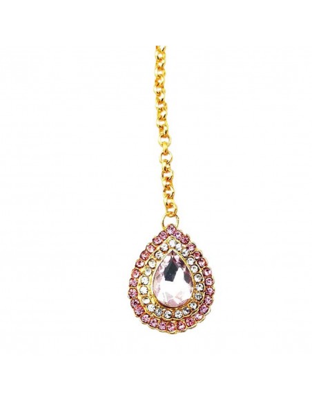 Maag Tikka Bijoux de tête dore et Rose  - 1