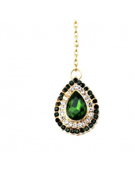 Maag Tikka Bijoux de tête dore et Vert  - 1
