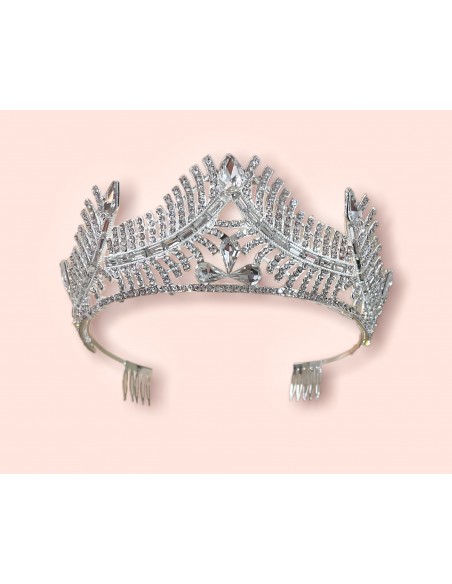 Couronne Diadème Argenté strass  - 1