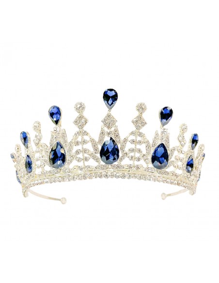 Diademe Couronne tiare Bleu marine et argenté  - 1