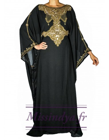 Robe de Dubai Noir Amina  - 1