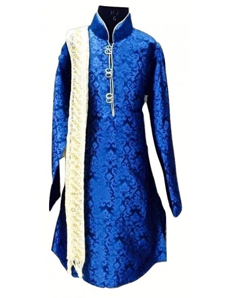 Kurta garçon bleu Royal Manas  - 1