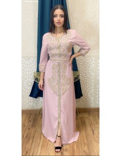 Caftan Takchita Robe oriental Fete Rose poudre AID EID 22  - 1