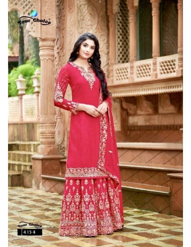 Robe indienne Haut style Salwar Bas Lehenga Glory Rose  - 1