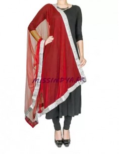 Lot de 22 Châle indienne avec bord Argente - 1 2