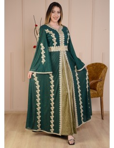 Caftan grande taille Vert Robe oriental pas cher  - 1
