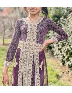 Caftan fille enfant Kaftan Takchita Rose grenat MRS22  - 1 2