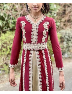 Caftan enfant fille Kaftan Takchita Rouge MRS22  - 1 2