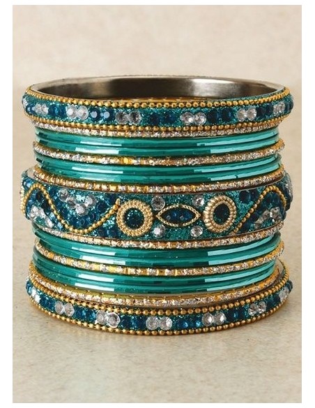 Bangles enfant doré et bleu vert Bijoux indiens