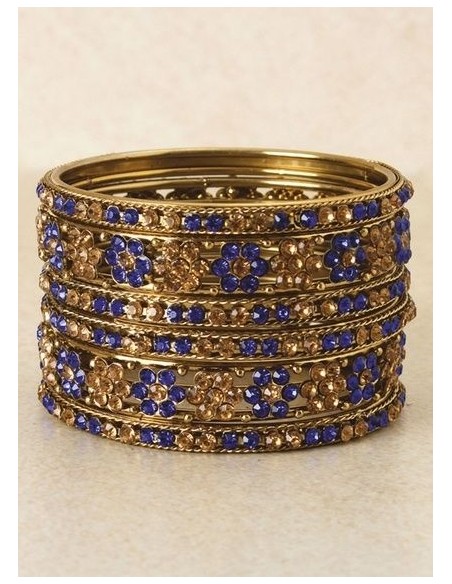 Bangles enfant Bleu royal fleur Bijoux indiens