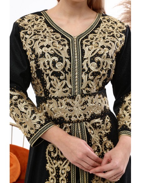 Caftan marocain Noir Dore robe oriental Chic moderne MY22  - 2