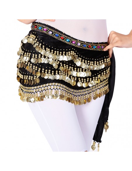Ceinture de danse orientale Belly dance Noir 300 pieces  - 1