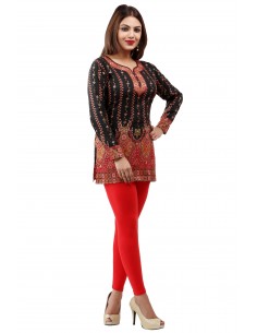 Tunique indienne ethnique kurti bohème Noir JUIN22  - 1 2