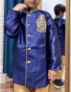 Sherwani garçon Rayan Bleu royal  - 1 2