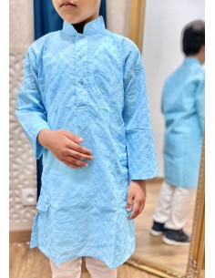 Kurta garcon bleu Ciel pavitra  - 1 2