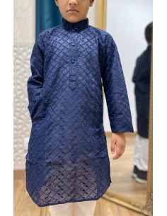 Kurta garcon bleu Marine pavitra  - 1 2