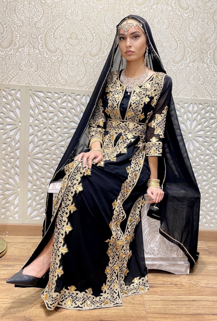 Robe de Soirée Princesse Longue Noir Ansara Robe indienne (sari ind