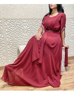 Robe de Soirée style oriental rouge  - 1