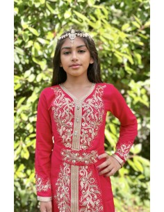 Caftan fille enfant Kaftan Takchita Rouge Juin22  - 1 2